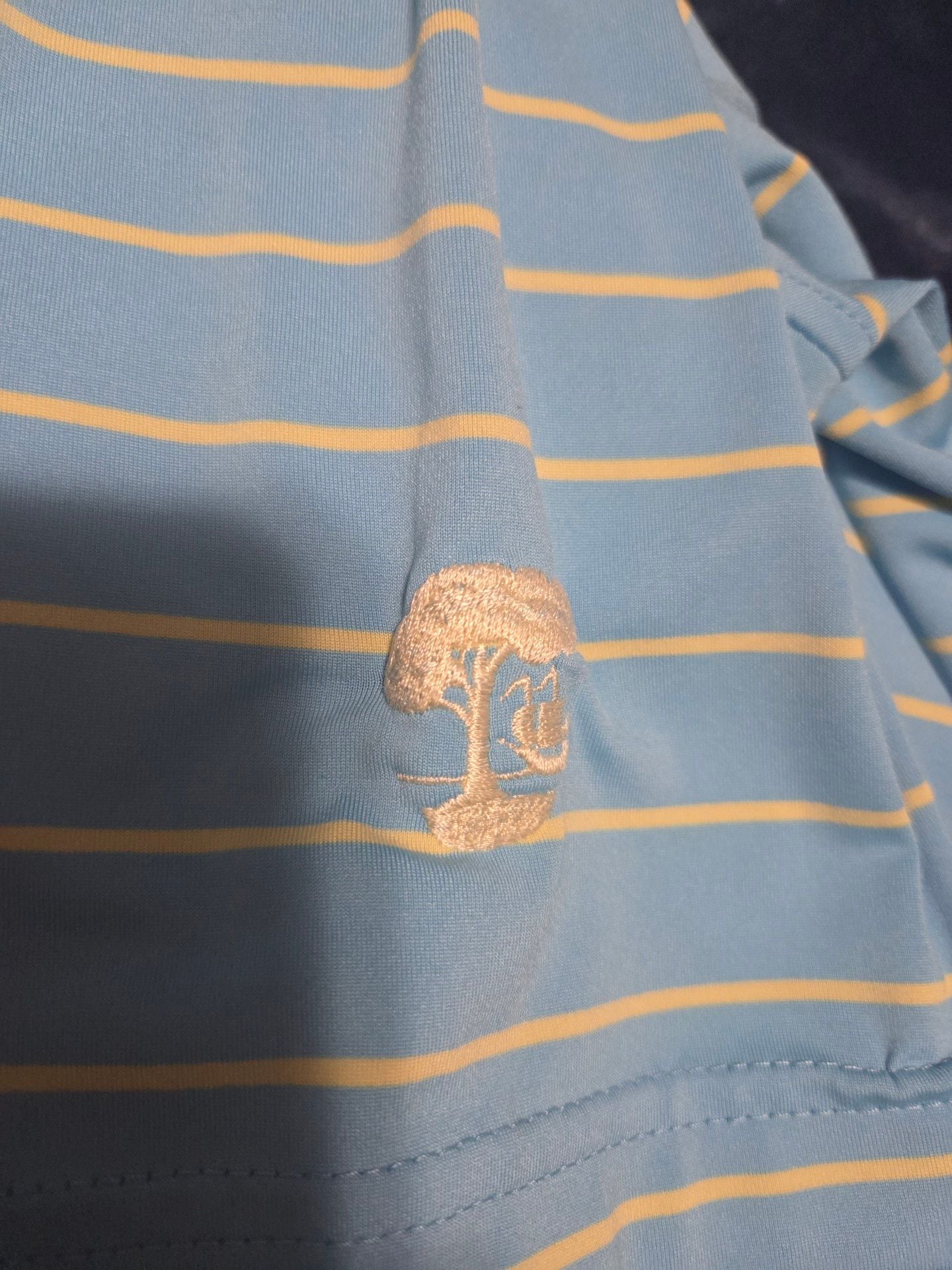 Peter Millar Summer Comfort Polo Shirt Size L Blue Yellow Striped Golf 4