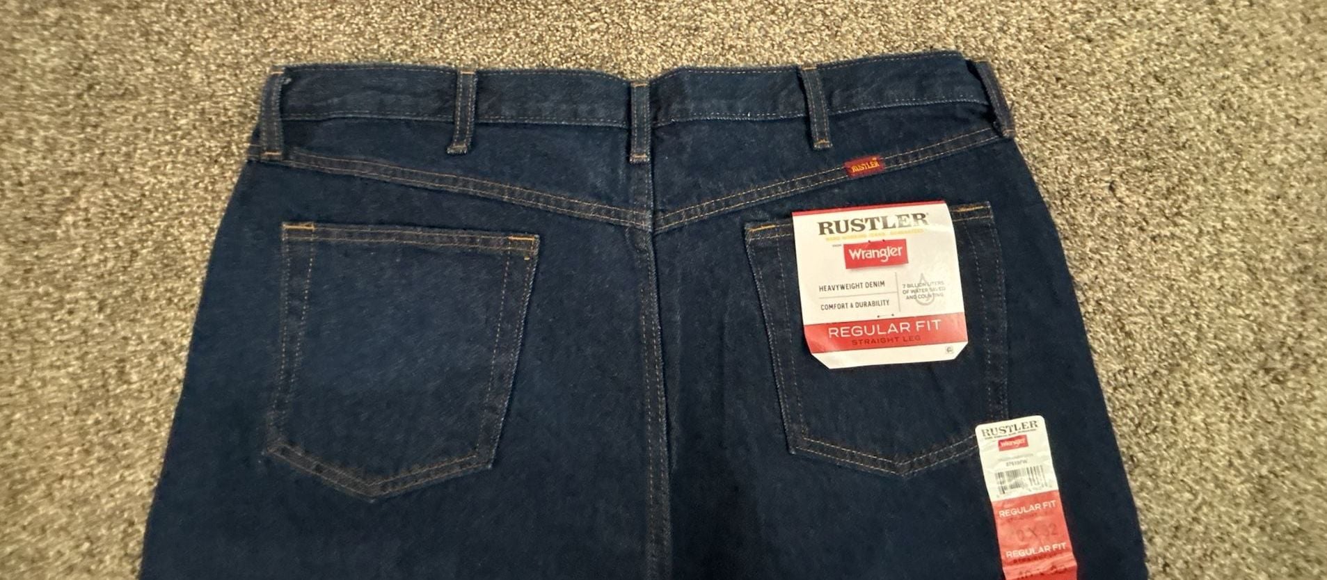 Rustler Regular Fit Straight Leg Jeans Size 40x32 Dark Wash Denim NWT 6