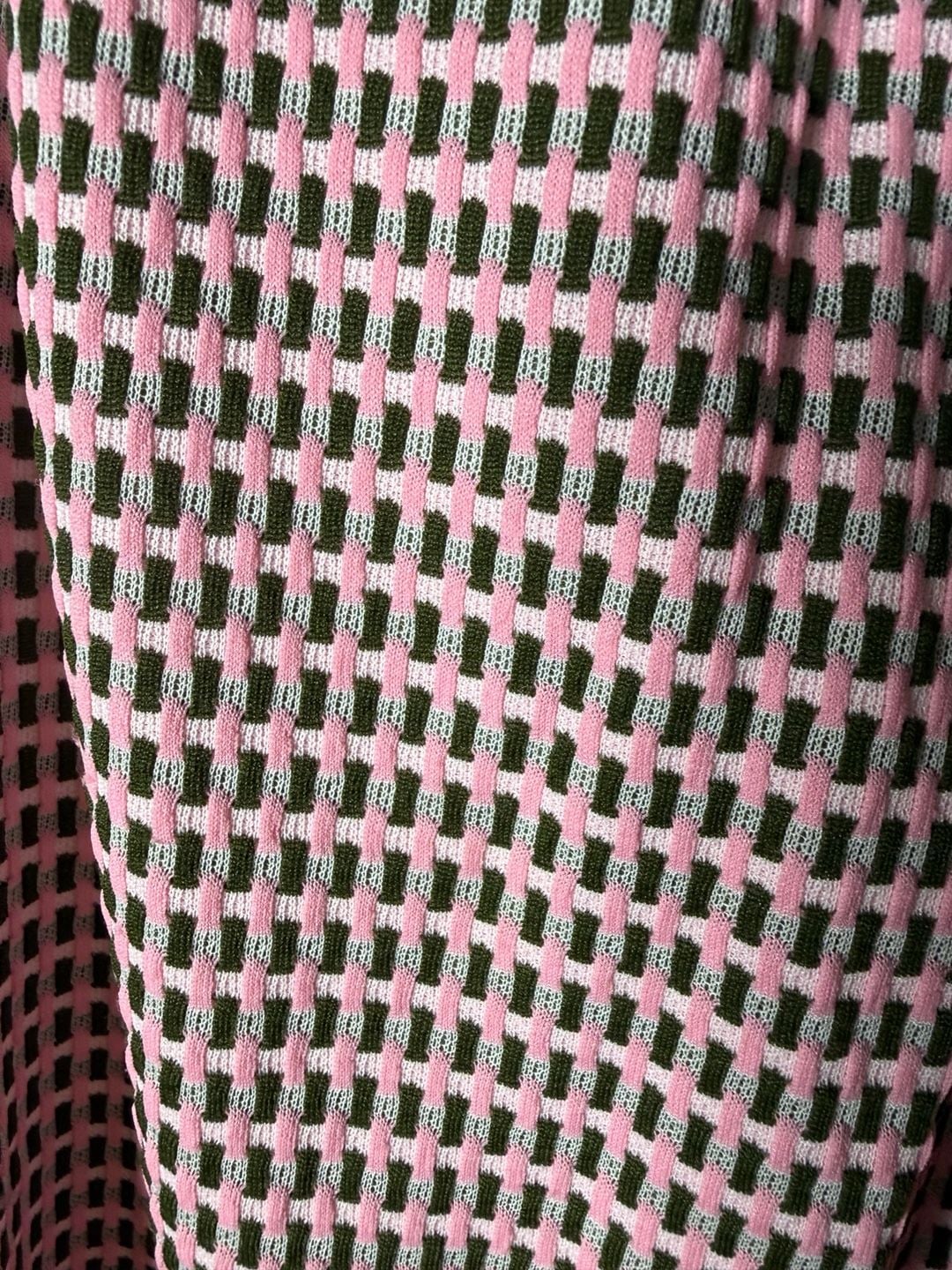 70s vintage skirt checkered green and pink skirt. 5