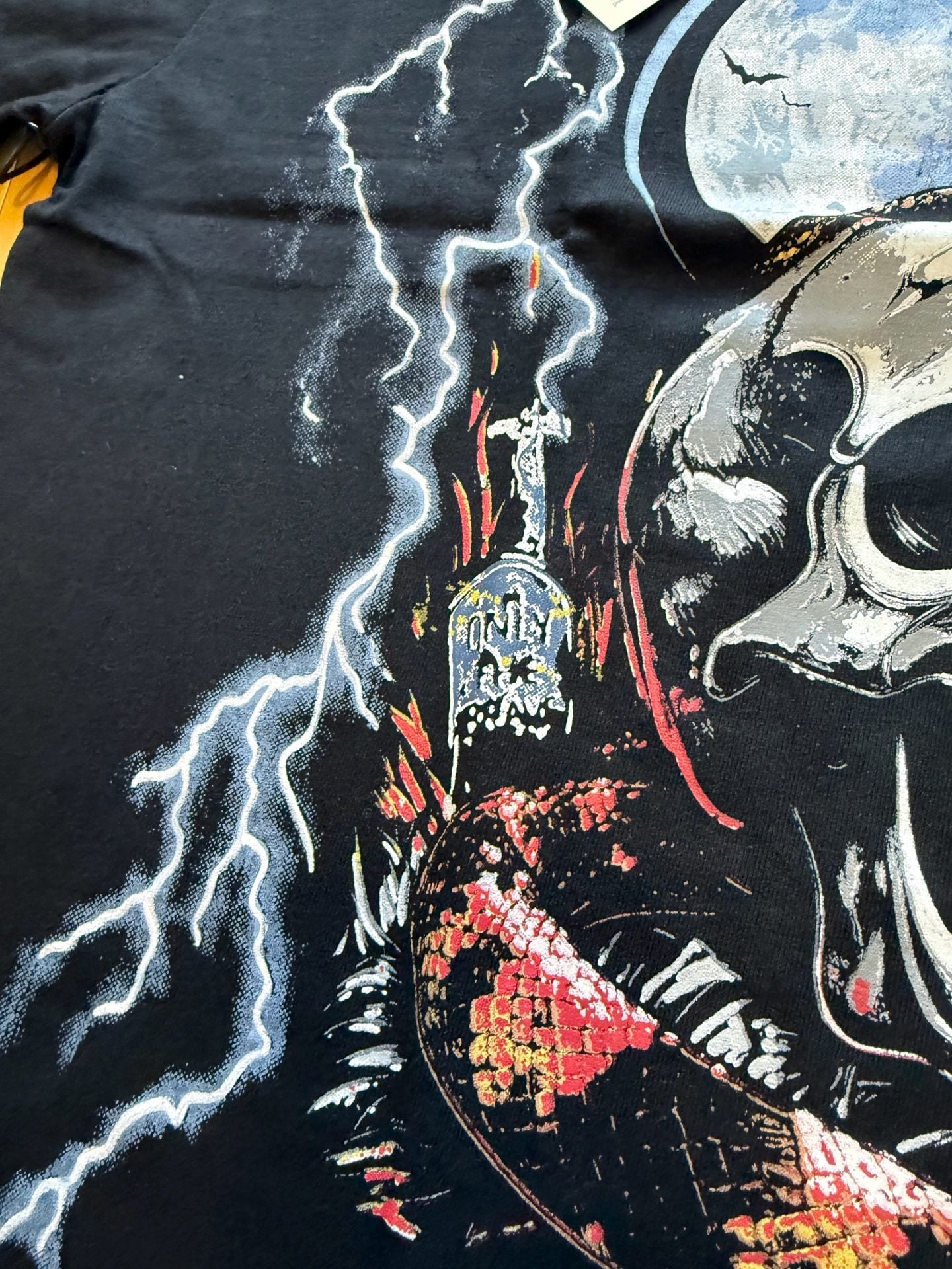 Reason T-Shirt Size L Black Skull Lightning Graphic Tee 10