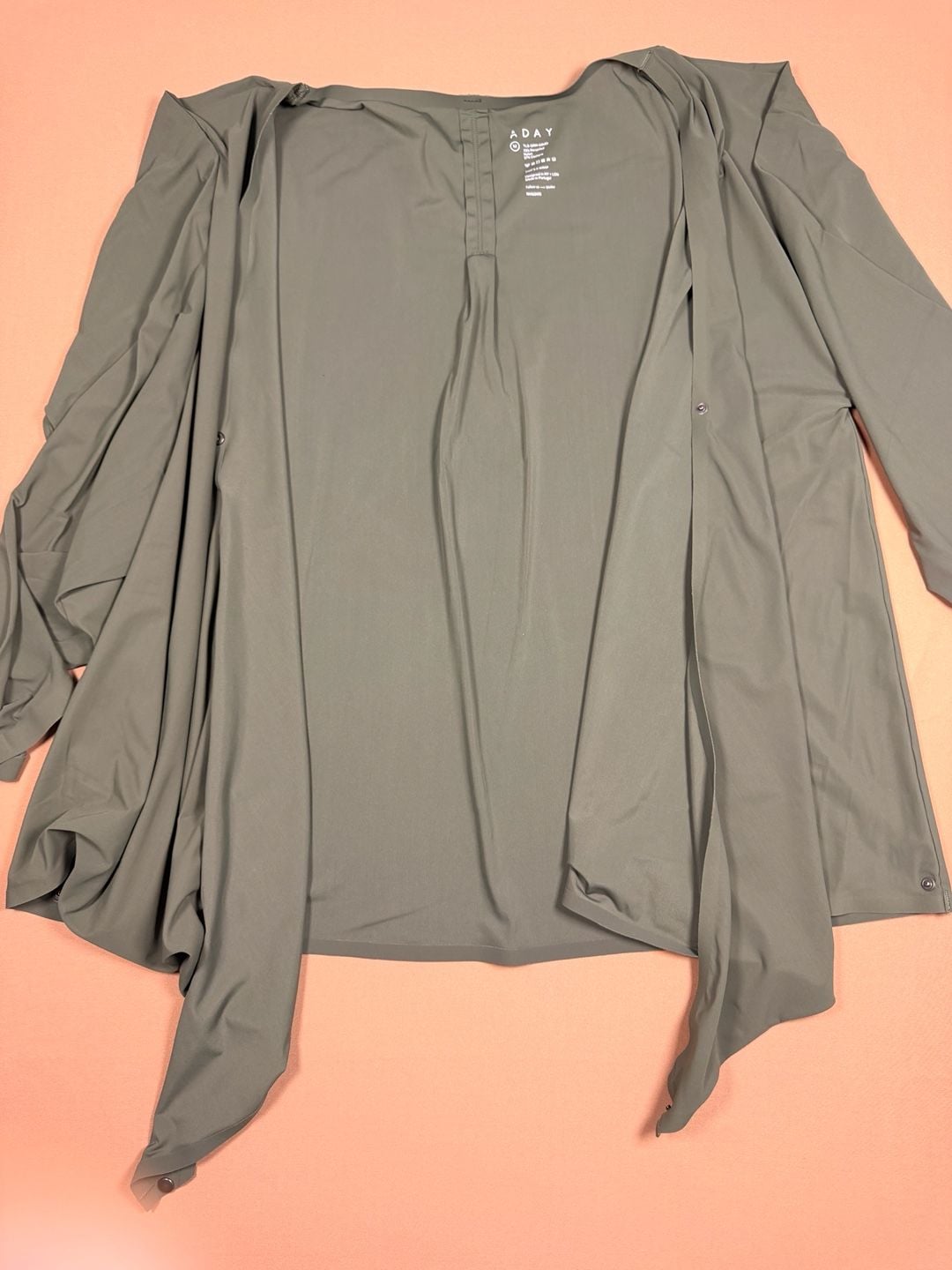 ADAY That's A Wrap Top Size M Green Long Sleeve V-Neck Blouse 9