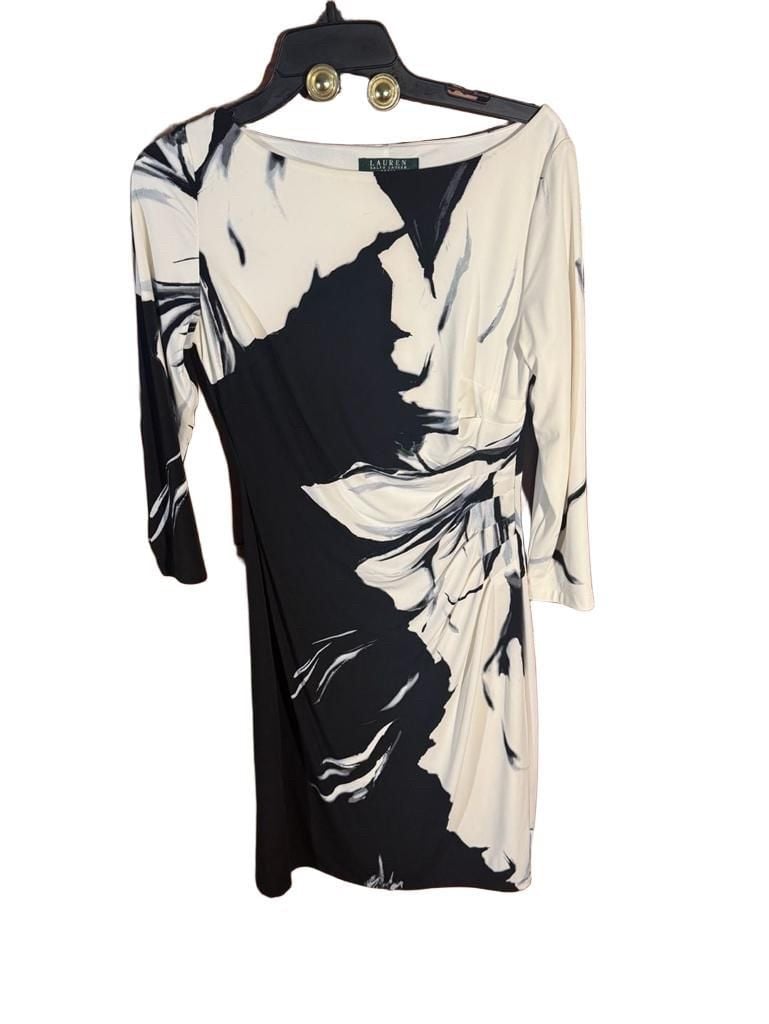 Lauren Ralph Lauren Size 6 Black White Floral Dress 2