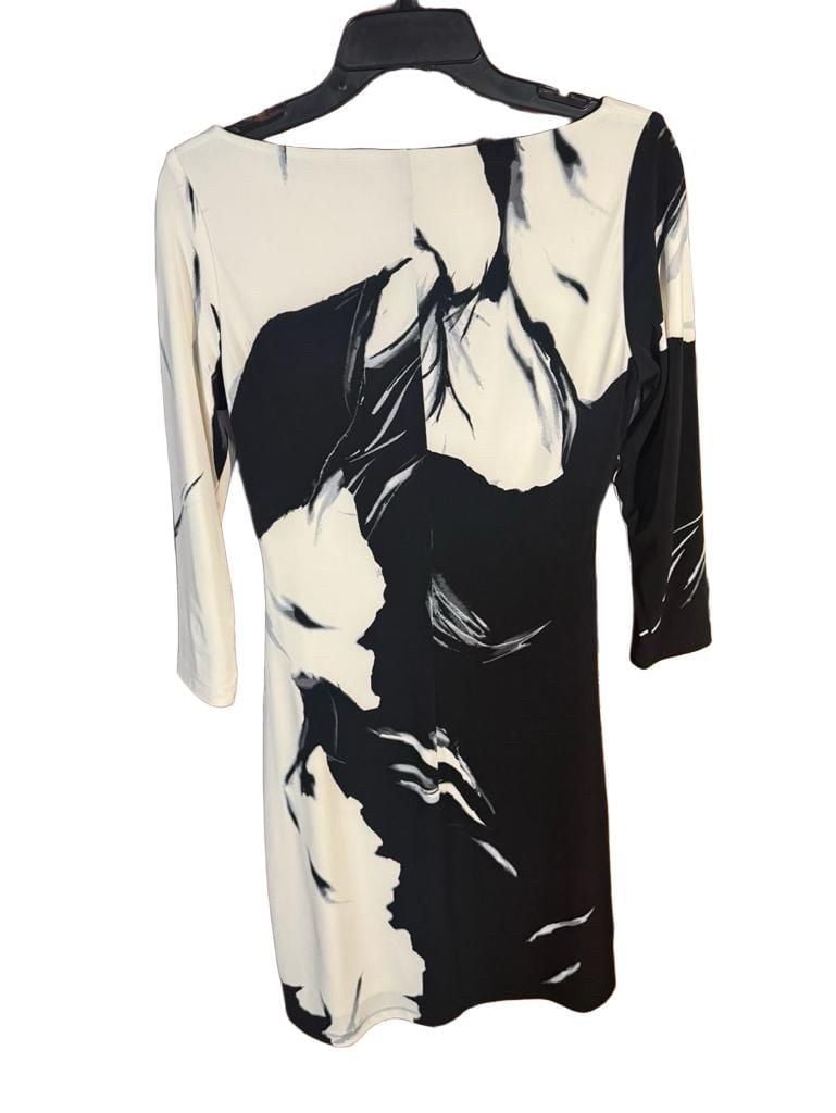 Lauren Ralph Lauren Size 6 Black White Floral Dress 9