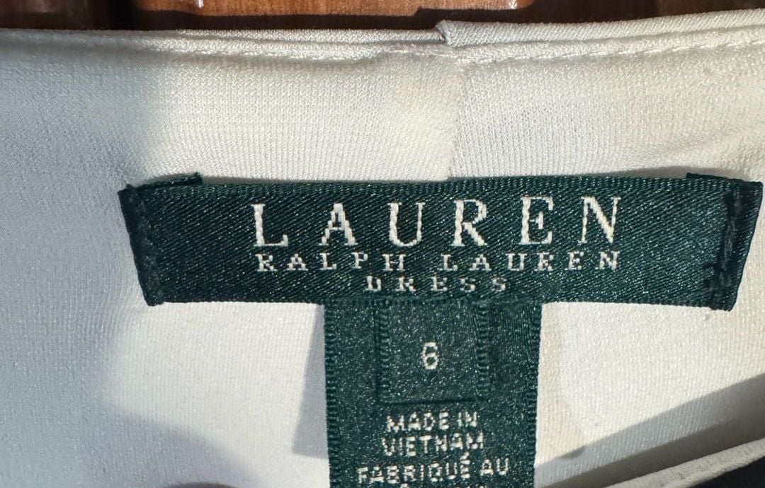 Lauren Ralph Lauren Size 6 Black White Floral Dress 3