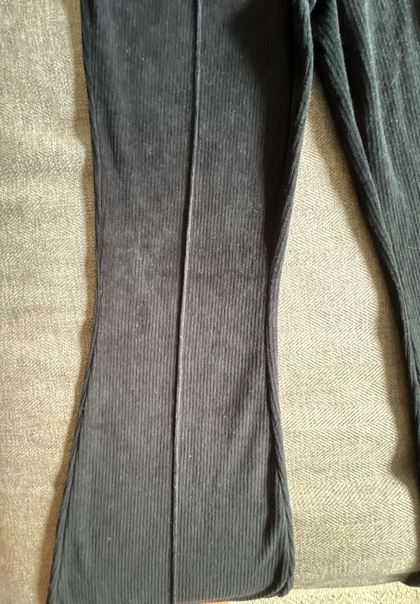 Aerie Flare Pants Size S Regular Black Velour Lounge 5