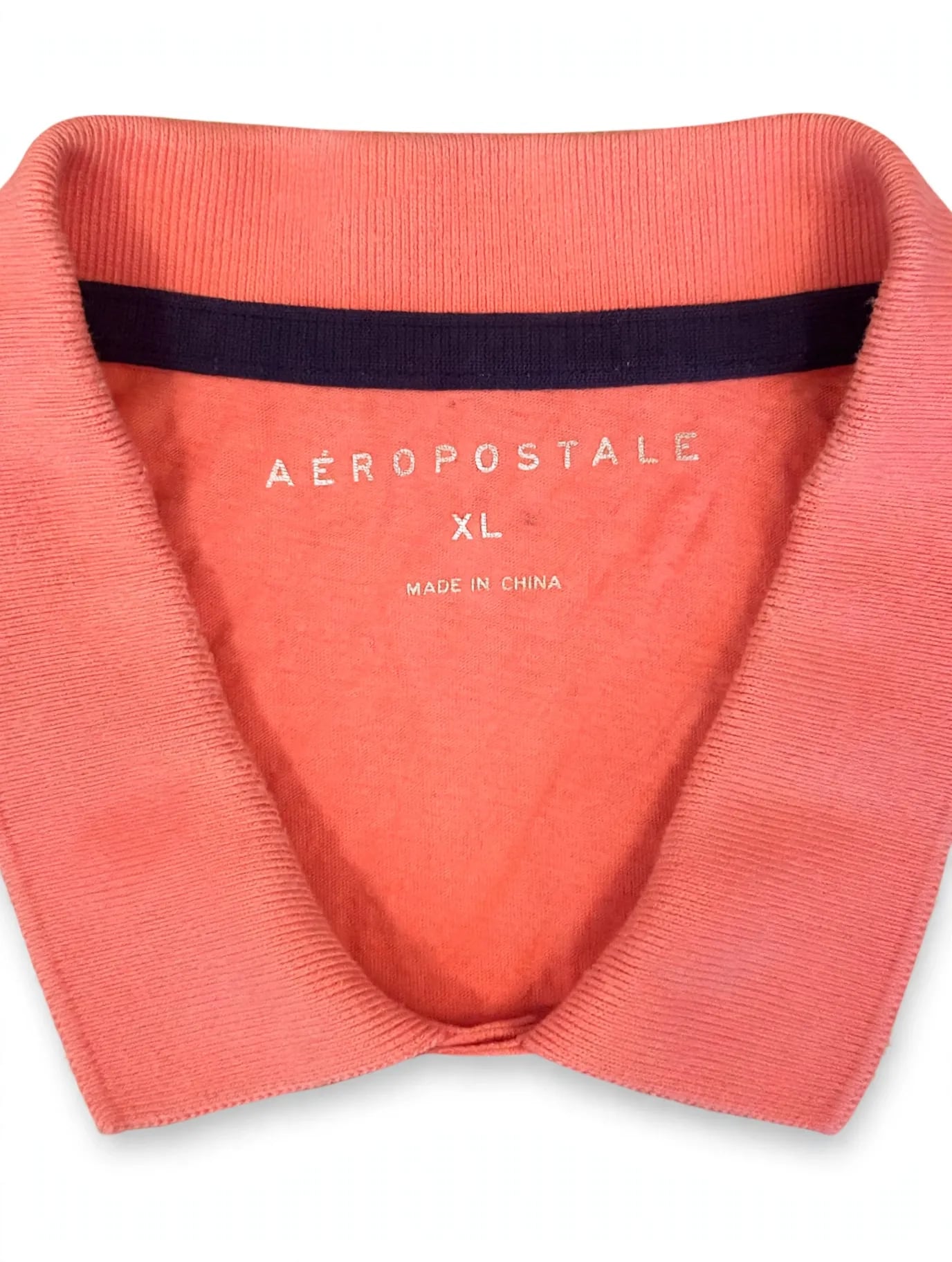 Aeropostale Polo Shirt Size XL Coral Orange Short Sleeve Aero NYC Logo 9