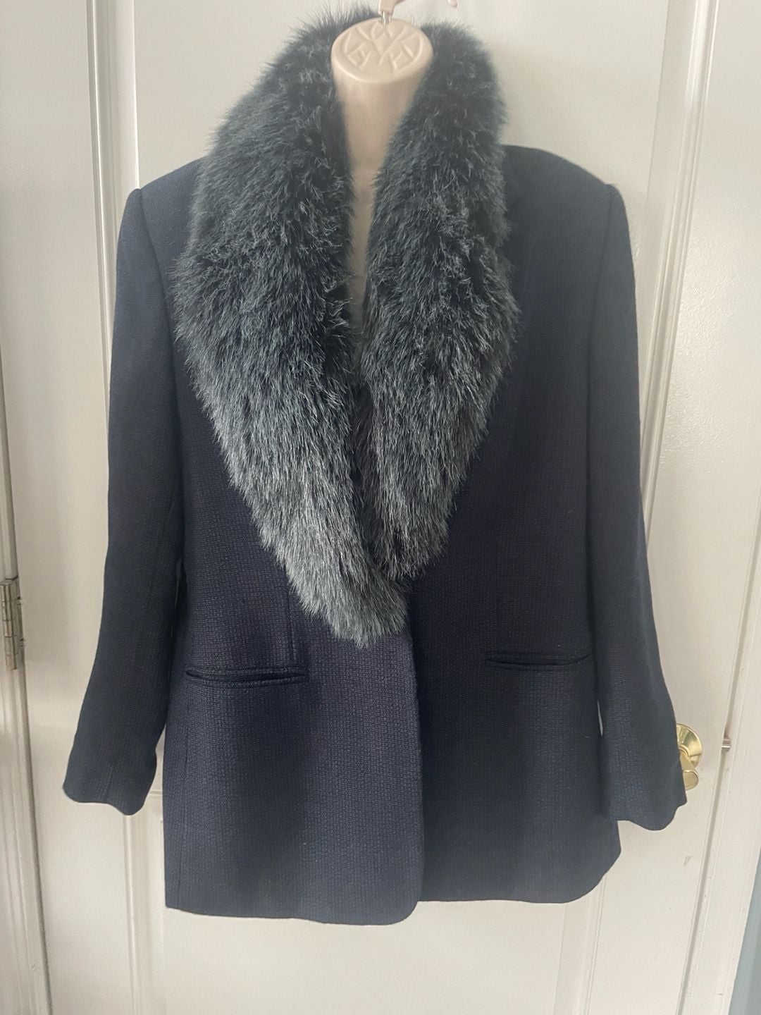 Amanda Smith Wool Blazer with Removable Faux Fur Collar 2