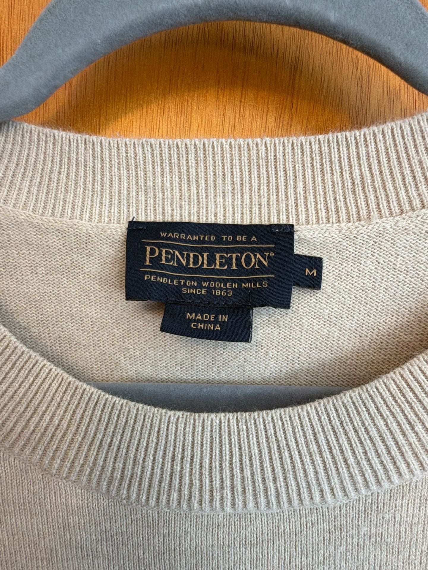 Pendleton Coastal Sunset Sweater Size M Beige Knit Short Sleeve Scenic 4