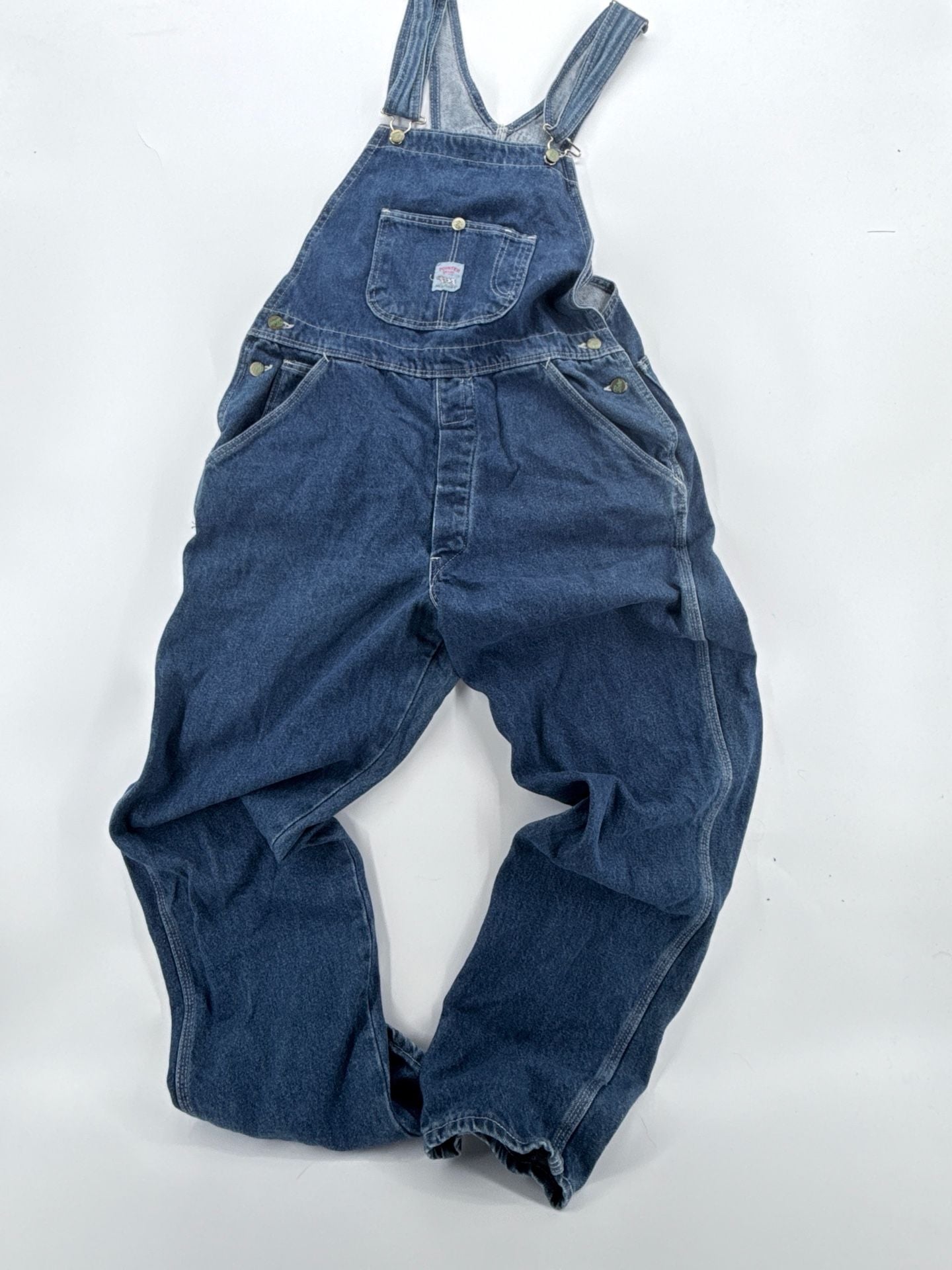 Vintage 80’s/90’s Pointer Brand Denim Bib Overalls W34 L-M Blue Made In U.S.A. 2