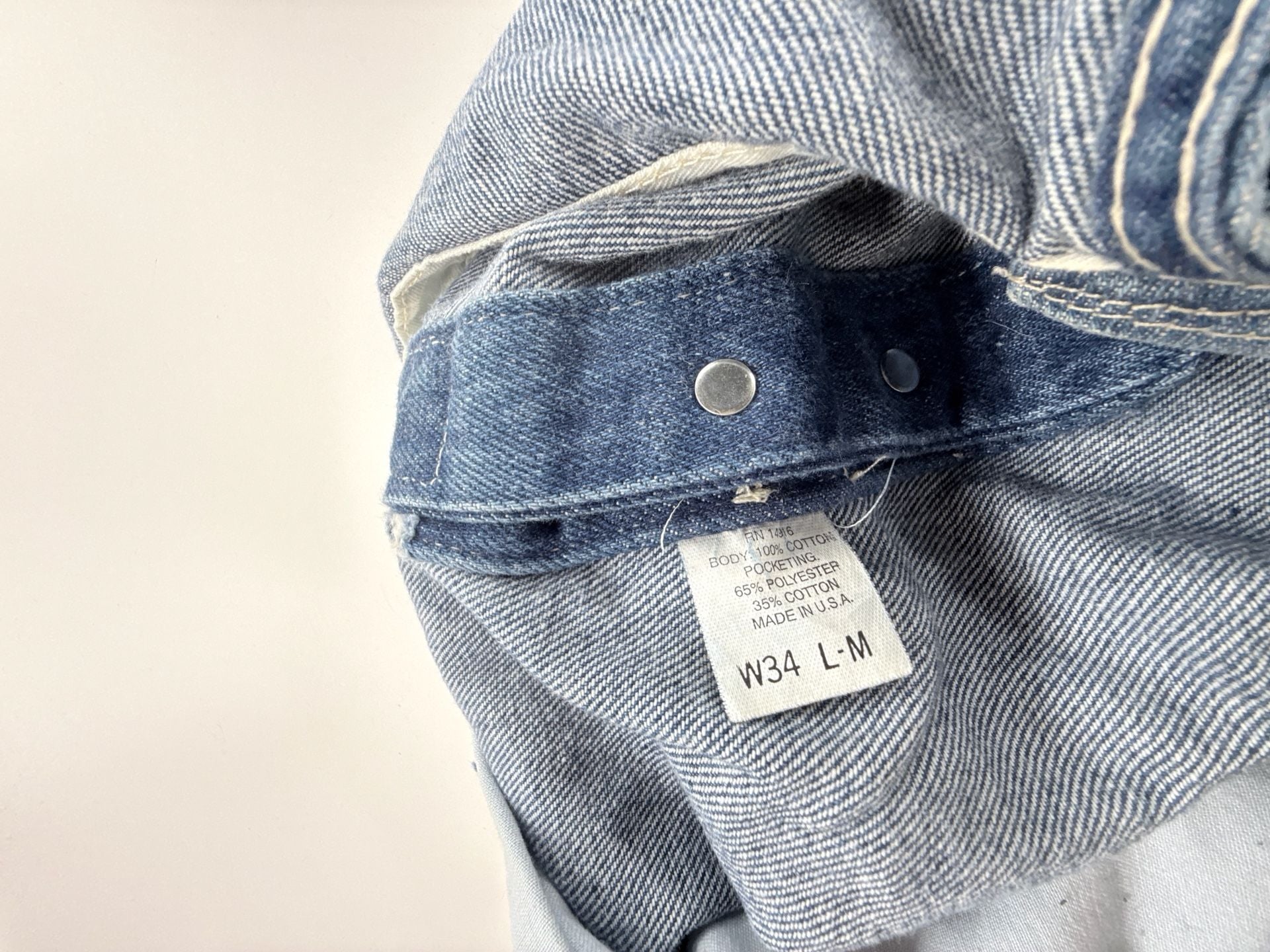 Vintage 80’s/90’s Pointer Brand Denim Bib Overalls W34 L-M Blue Made In U.S.A. 4