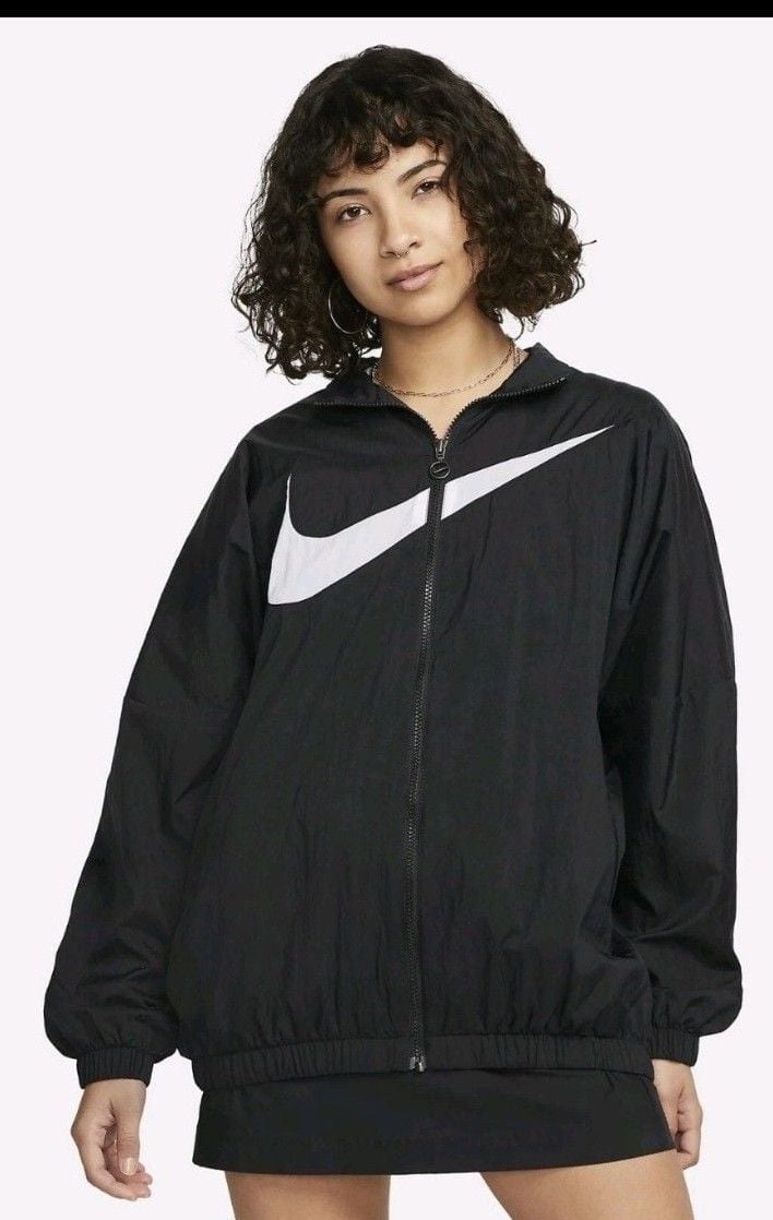 Nike Women's Sportswear Essential Woven Jacket Black DX5864-010 i 2