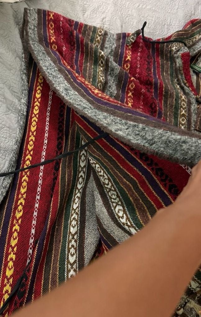 Kathmandu Imports Hooded Poncho Striped Cotton Multicolor 6