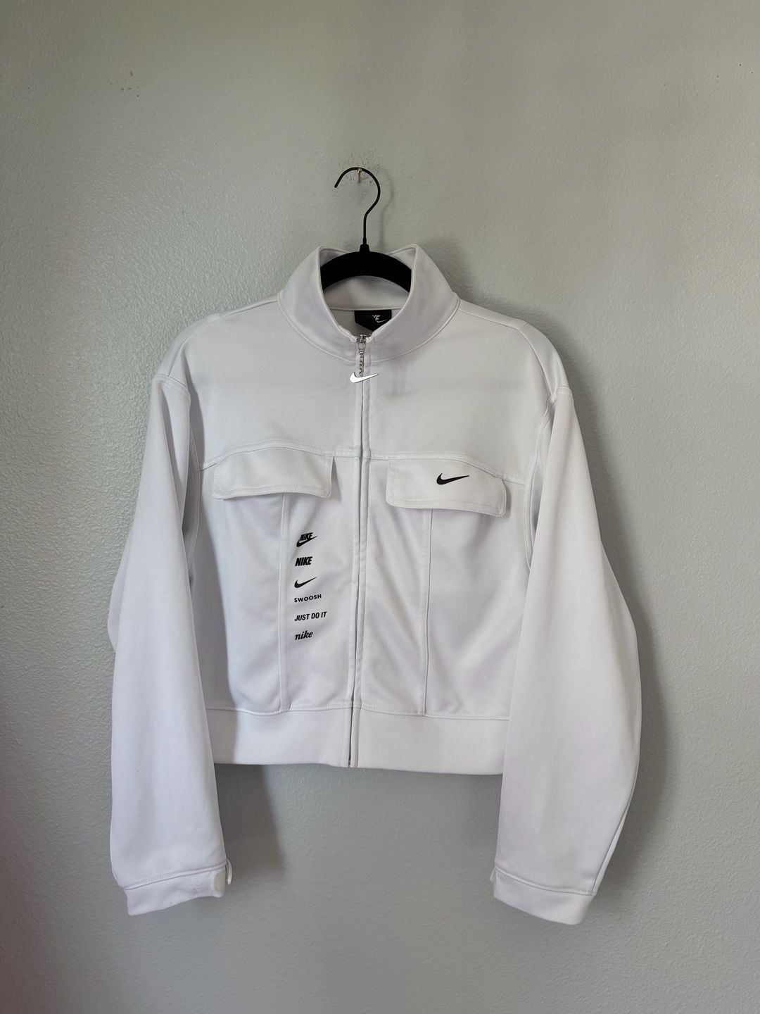 Nike Swoosh Jacket Size XS White Full Zip Track Top 2