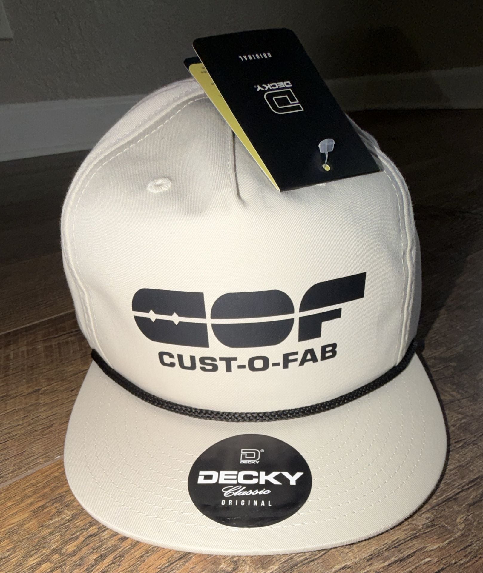 Decky Cust-O-Fab Snapback Hat Cream Classic Original Rope 2