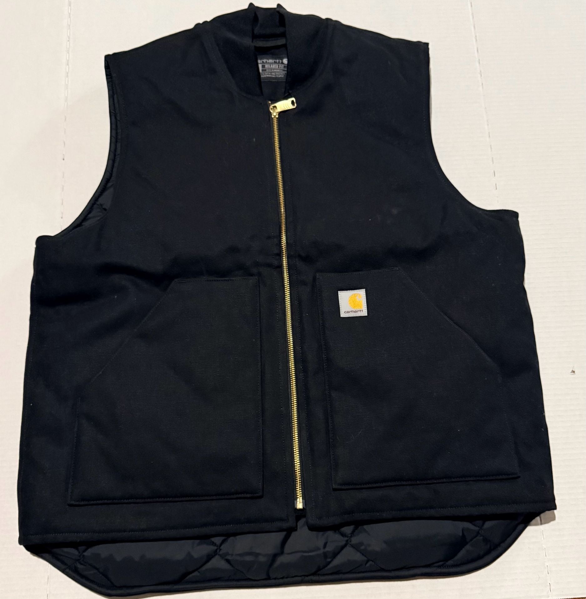 Carhartt V01 Duck Vest Size L Black Arctic Quilt Lined Canvas 3