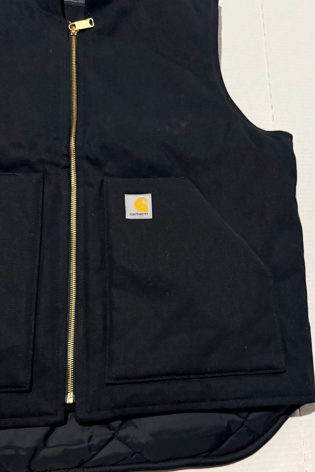 Carhartt V01 Duck Vest Size L Black Arctic Quilt Lined Canvas 4