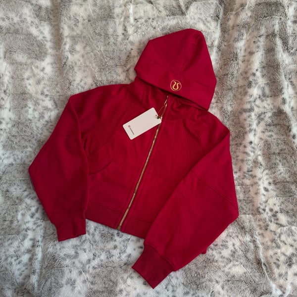 Lululemon Scuba Oversized Full-Zip Hoodie Size 8 Dark Red Gold