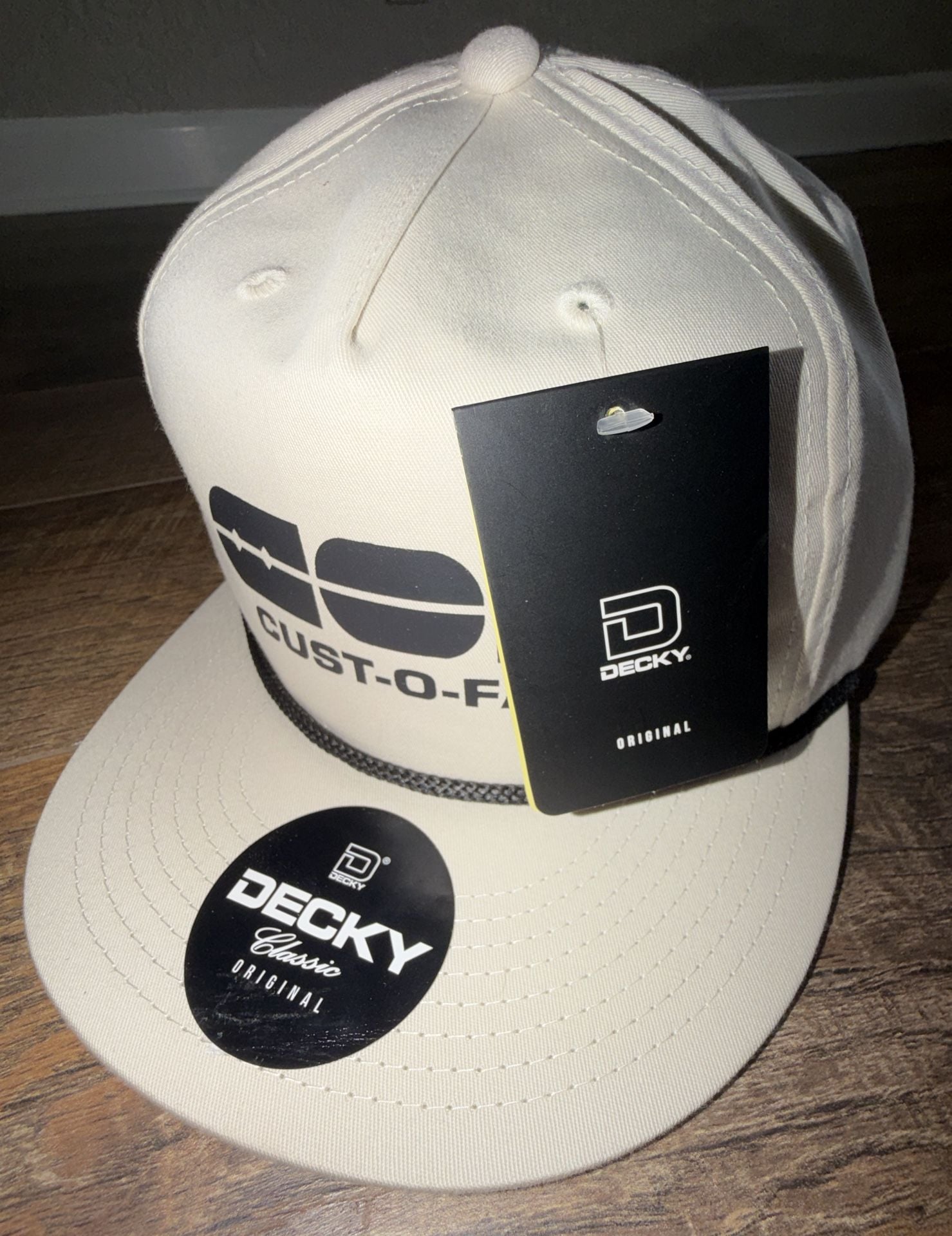 Decky Cust-O-Fab Snapback Hat Cream Classic Original Rope 3