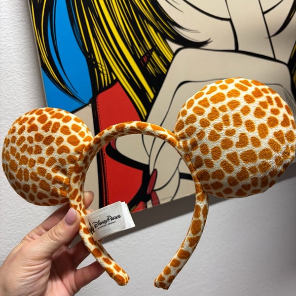 Disney Parks Giraffe Print Mickey Ears Headband Safari Adult