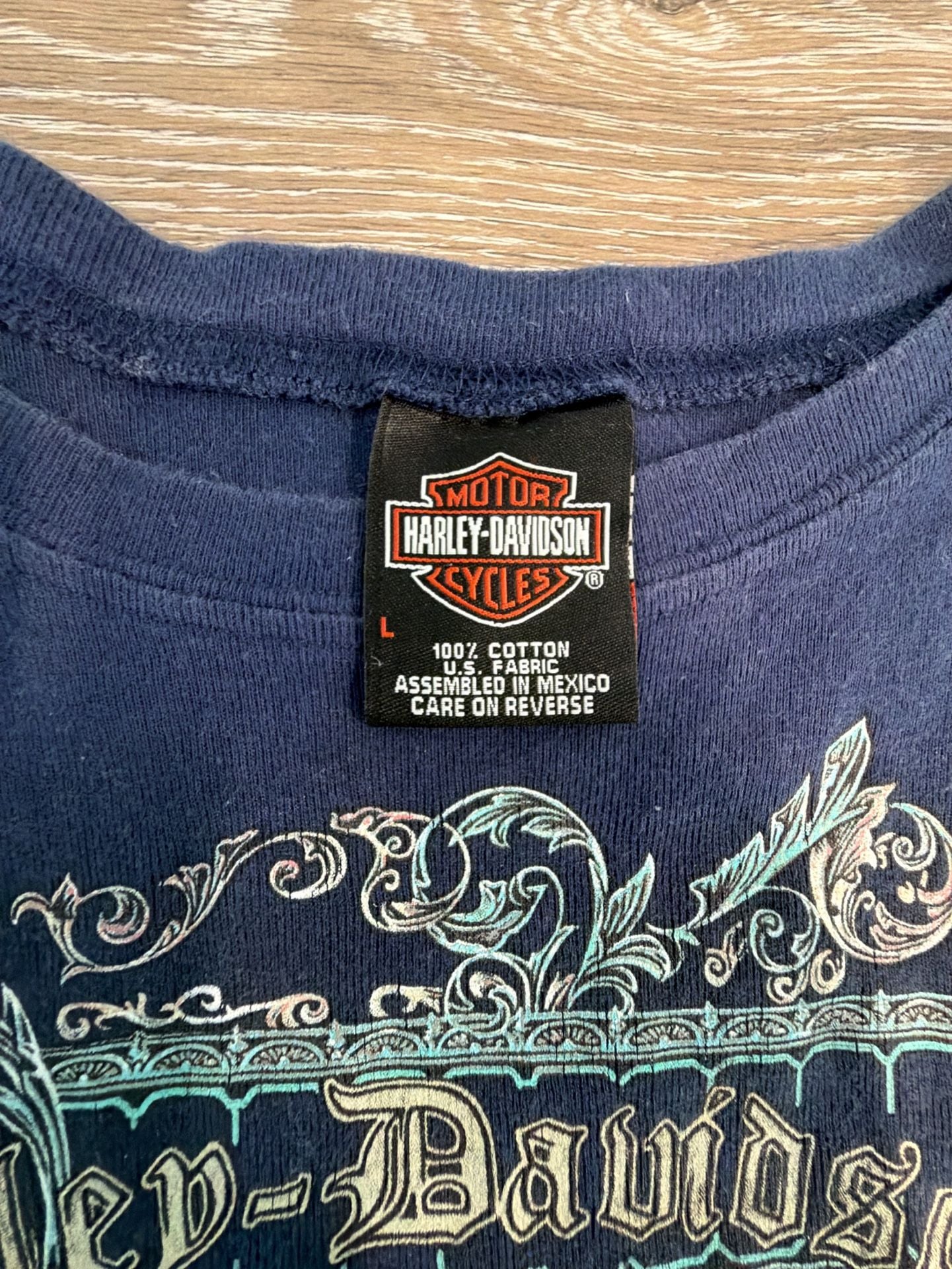 Harley-Davidson Tank Top Size L Blue Graphic Cool Springs Franklin TN 3