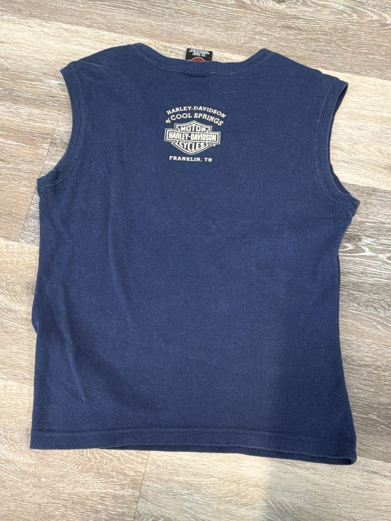 Harley-Davidson Tank Top Size L Blue Graphic Cool Springs Franklin TN 4
