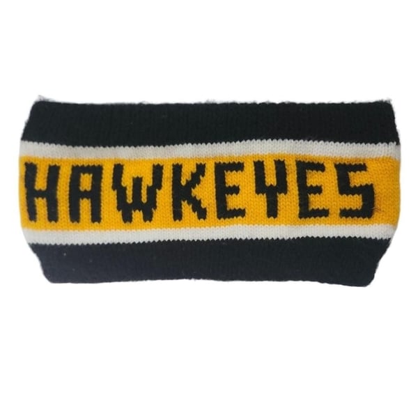 Iowa Hawkeyes Headband Black Yellow Knit Winter Ear Warmer