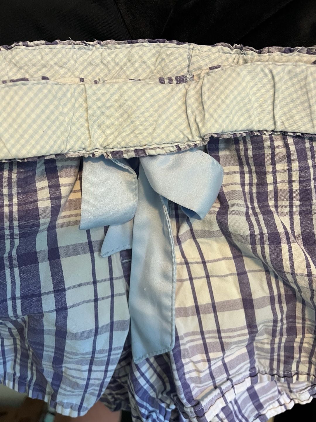 Faded Glory organic cotton Sleep Shorts L (12-14) Purple Plaid 4