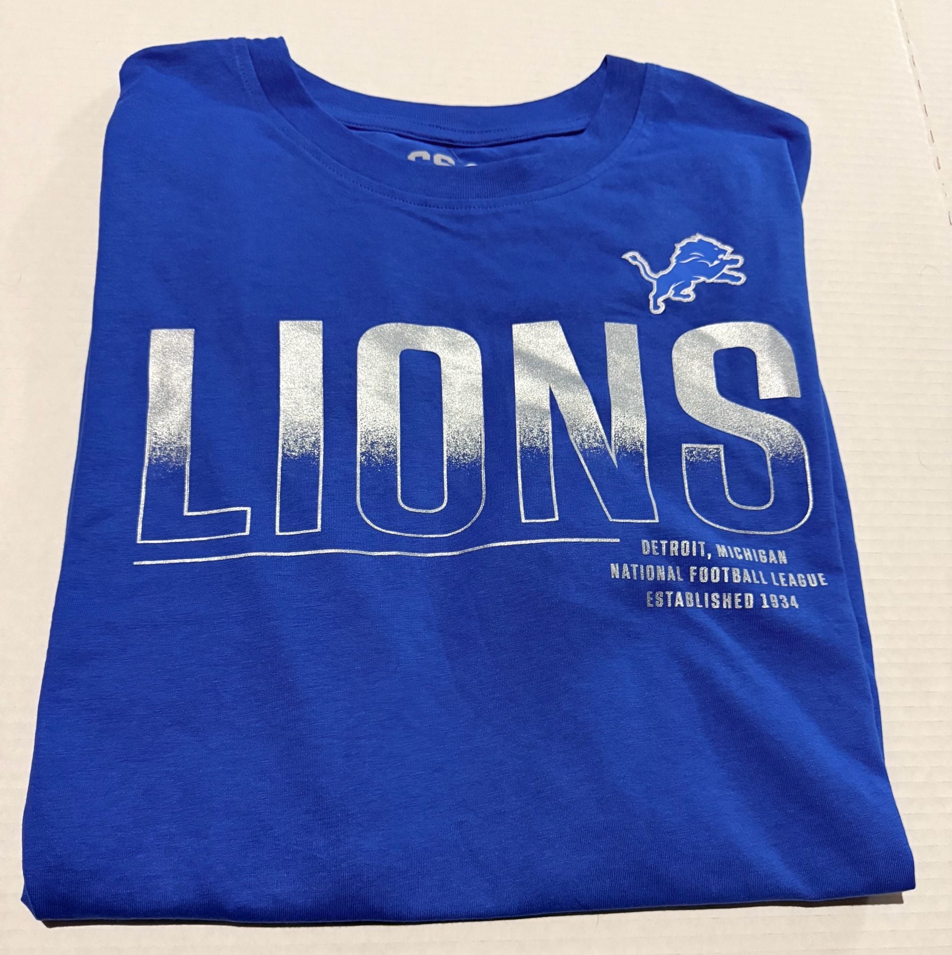 CSA Detroit Lions T-Shirt Size 2XL Blue NFL Team Apparel 1