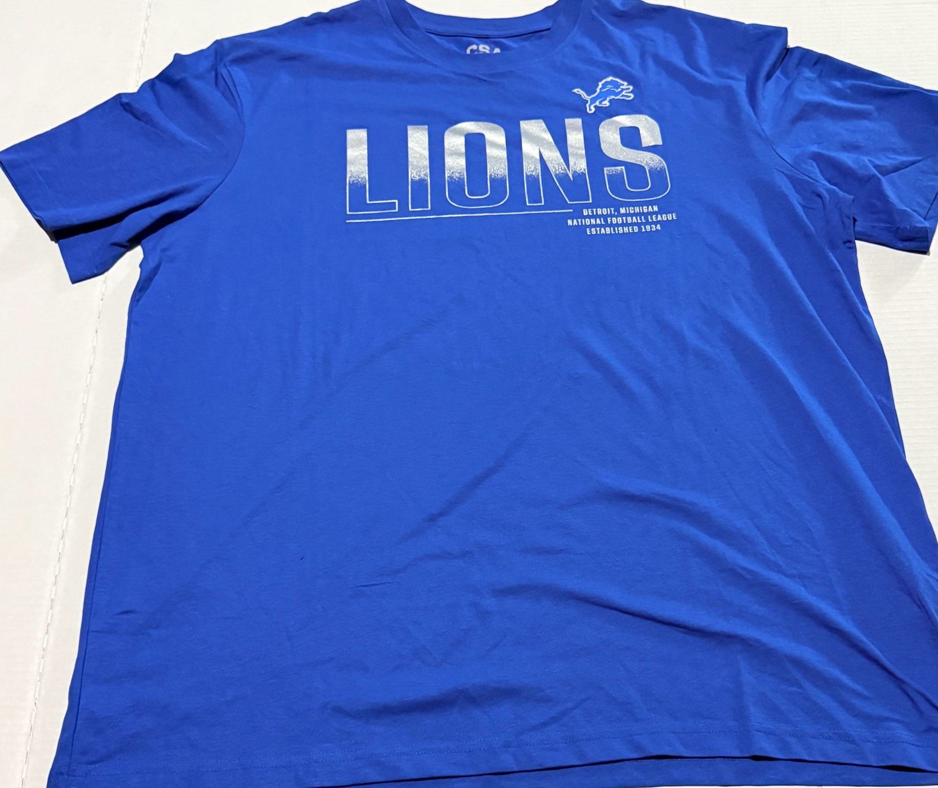 CSA Detroit Lions T-Shirt Size 2XL Blue NFL Team Apparel 3
