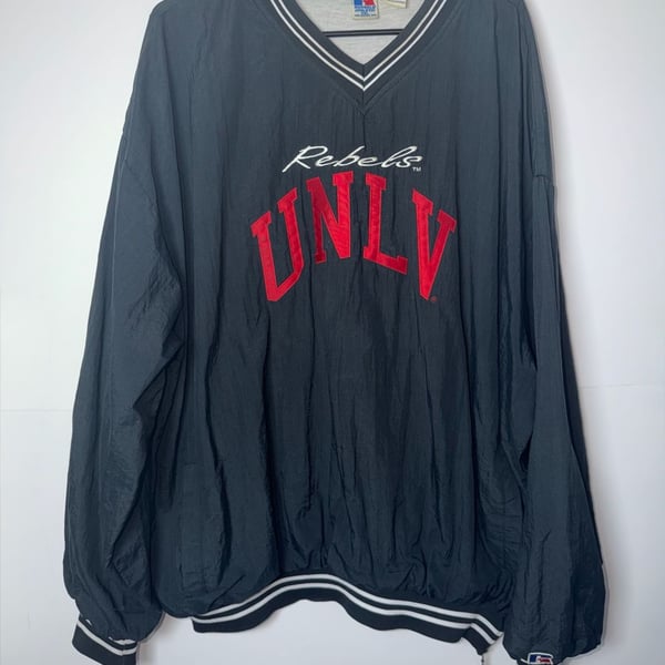 Vintage 90s Russell Athletic UNLV Rebels Nylon Windbreaker Pullover XXL