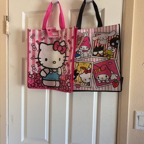 2 pk. Of Sanrio Hello Kitty And Friends Reusable Tote Bags