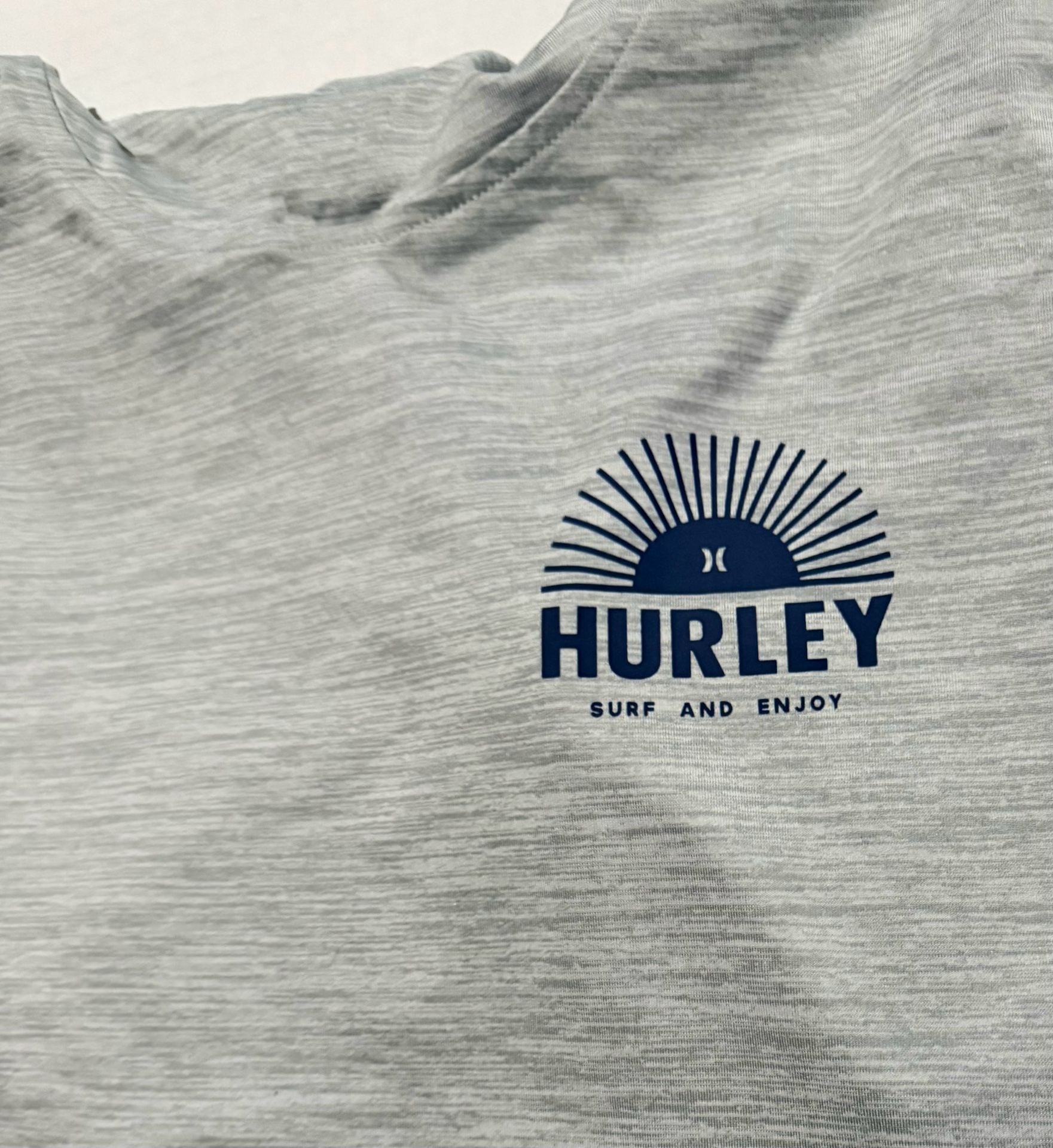Hurley Sun Protection Hooded Long Sleeve Tee Size S Gray 7