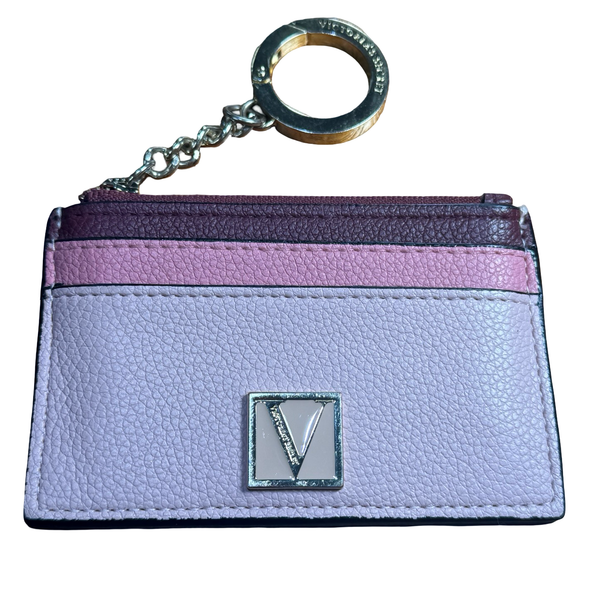 Victorias Secret Signature Stripe Credit Card Case & Coin Wallet Iconic Pink NWT