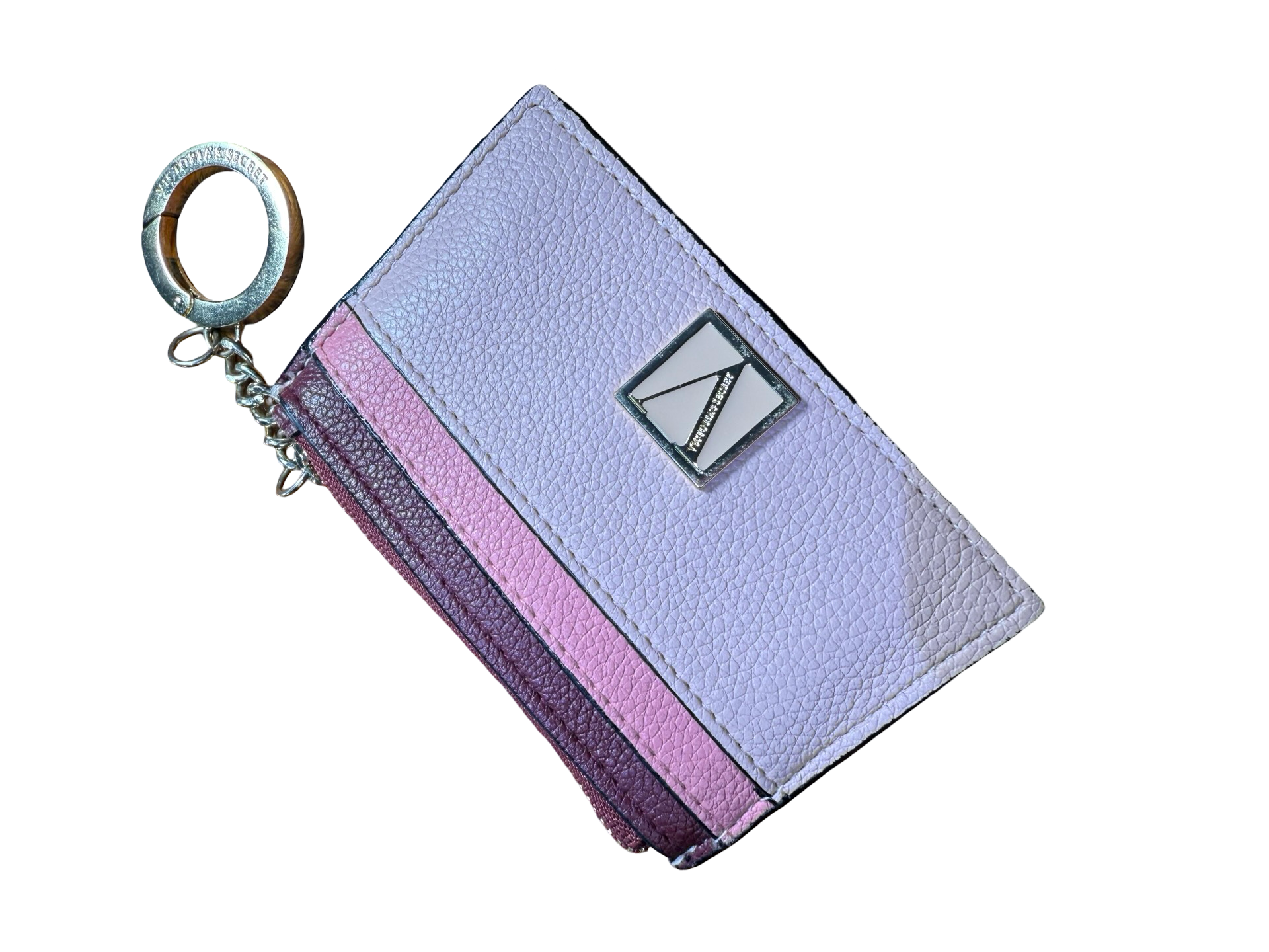 Victorias Secret Signature Stripe Credit Card Case & Coin Wallet Iconic Pink NWT 5