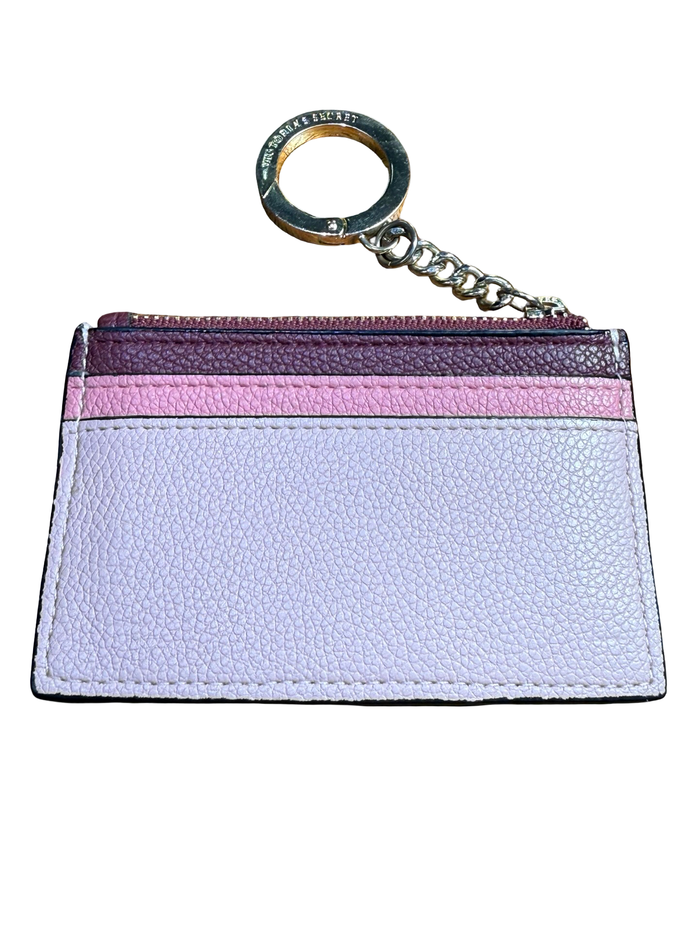 Victorias Secret Signature Stripe Credit Card Case & Coin Wallet Iconic Pink NWT 8