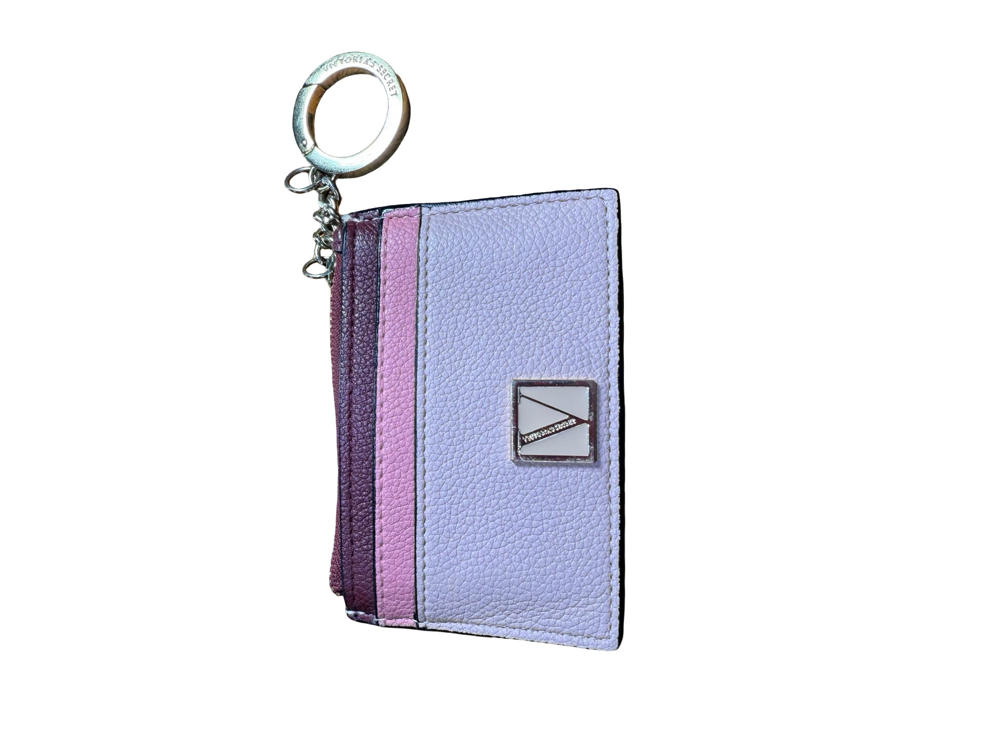 Victorias Secret Signature Stripe Credit Card Case & Coin Wallet Iconic Pink NWT 9