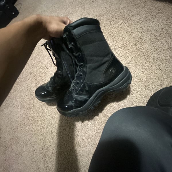 Galls Men's 8" High Gloss Side Zip Boots Black