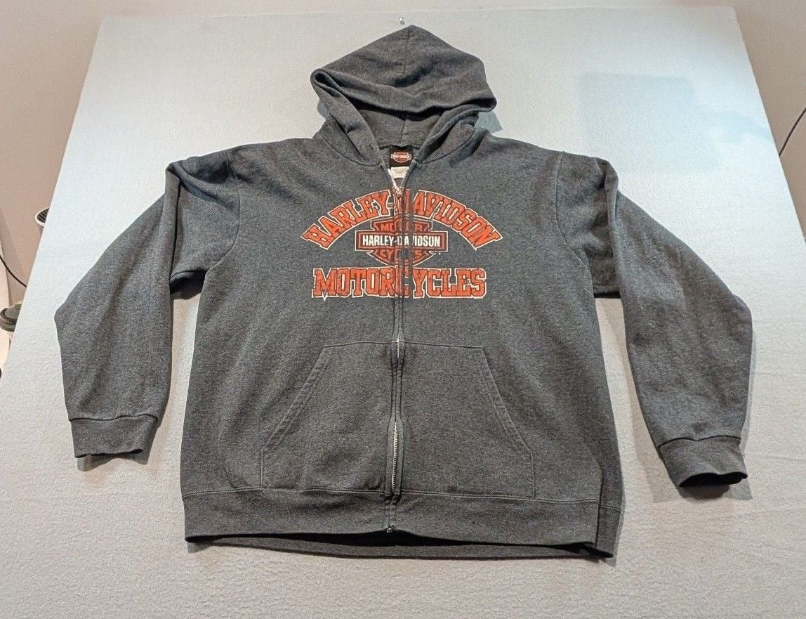 Harley-Davidson Zip-Up Hoodie Size XL Gray El Paso Texas Motorcycles 2