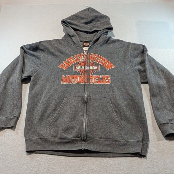 Harley-Davidson Zip-Up Hoodie Size XL Gray El Paso Texas Motorcycles
