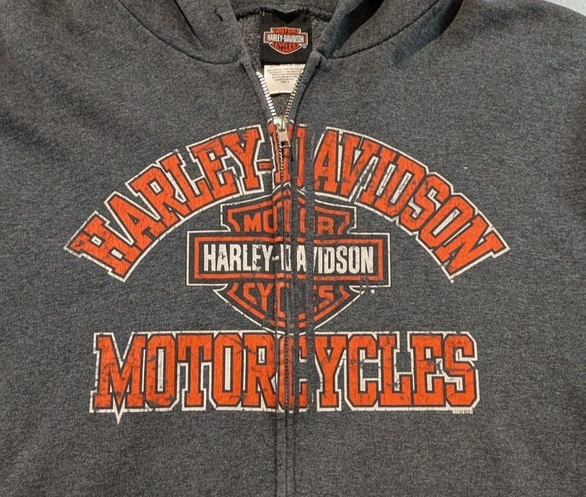 Harley-Davidson Zip-Up Hoodie Size XL Gray El Paso Texas Motorcycles 3