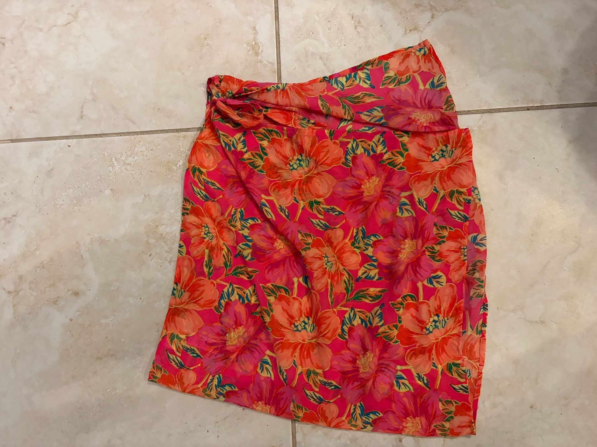 Beach Riot Melanie Sarong Pink Floral Swim Coverup 1