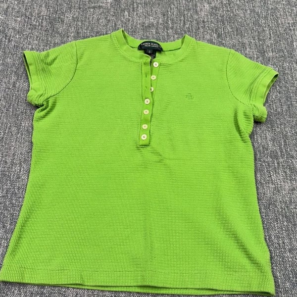 Lauren Jeans Co. Ralph Lauren Thermal Henley Size S Lime Green