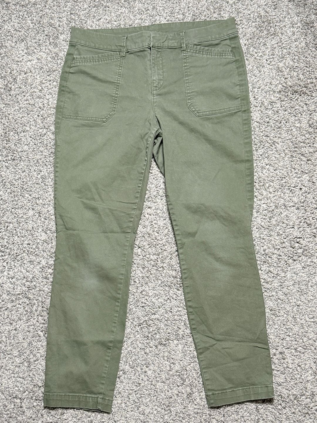 Old Navy Pants Size 10 Green Chino Patch Pocket Ankle 2