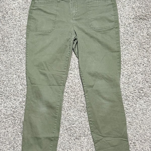 Old Navy Pants Size 10 Green Chino Patch Pocket Ankle