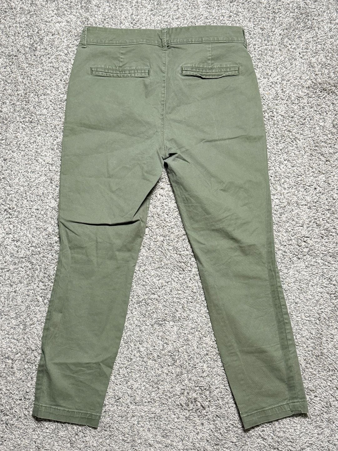 Old Navy Pants Size 10 Green Chino Patch Pocket Ankle 3