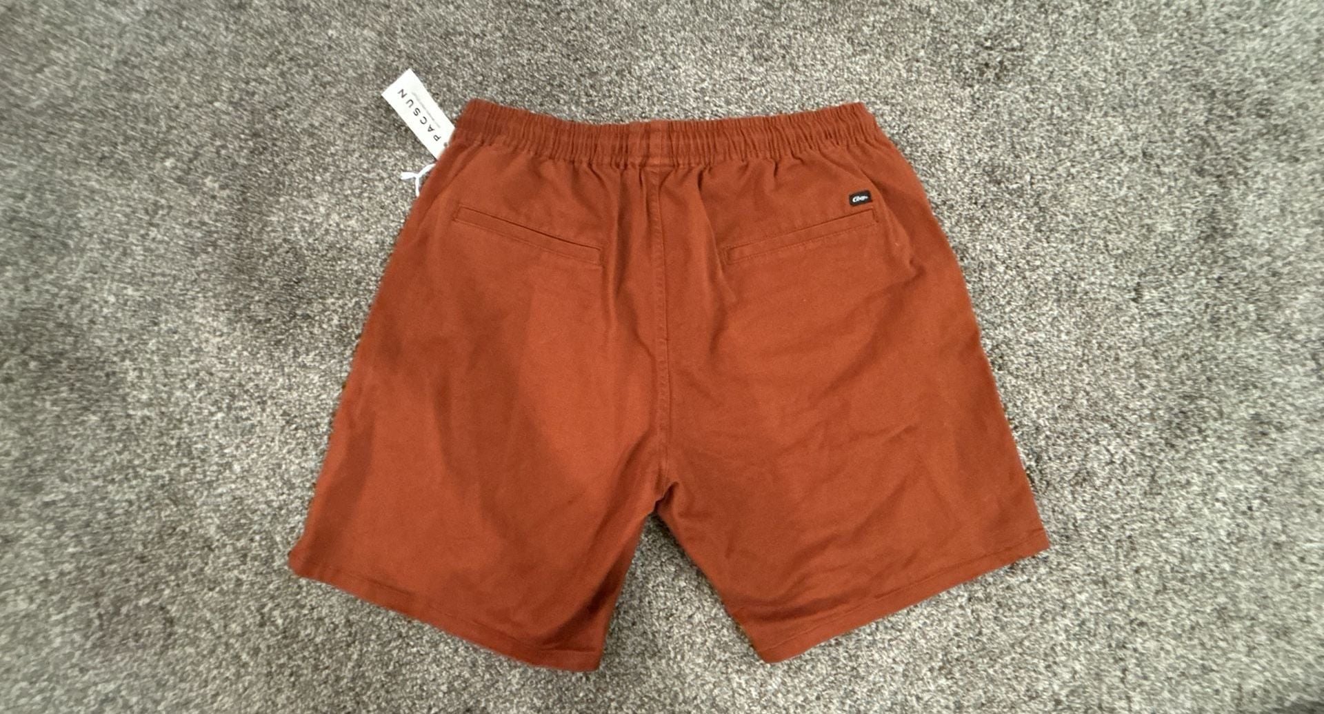 Obey Shorts Size M Rust Orange Elastic Waist Drawstring Pacsun 7