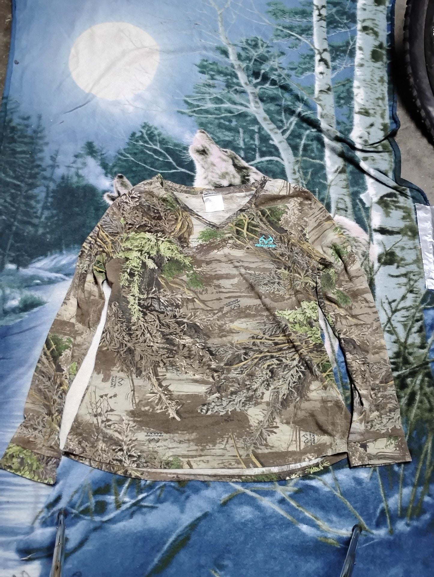 Realtree Max-1 T-Shirt Women's Size XL Brown Green Camouflage Long Sleeve Shirt 2