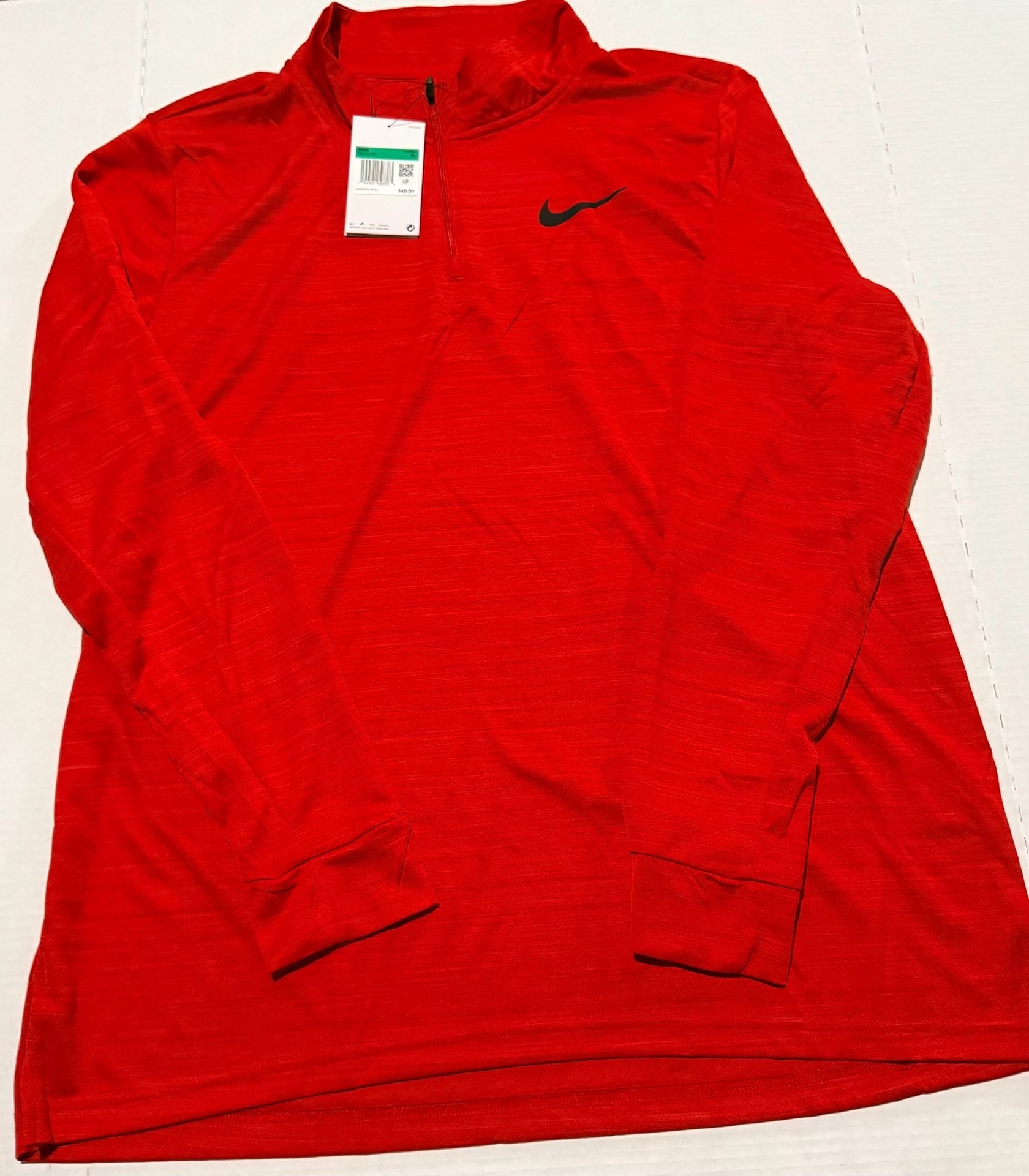 Nike Dri-FIT 1/2 Zip Training Pullover Size XL Red Long Sleeve 7