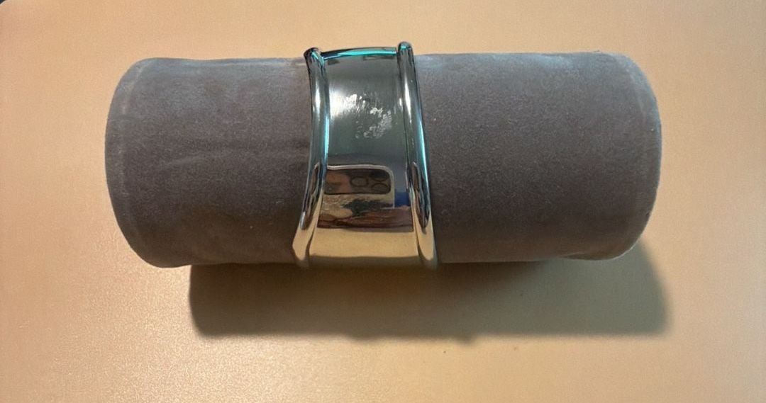 Chunky Silver Plated Curved Cuff Bracelet 2
