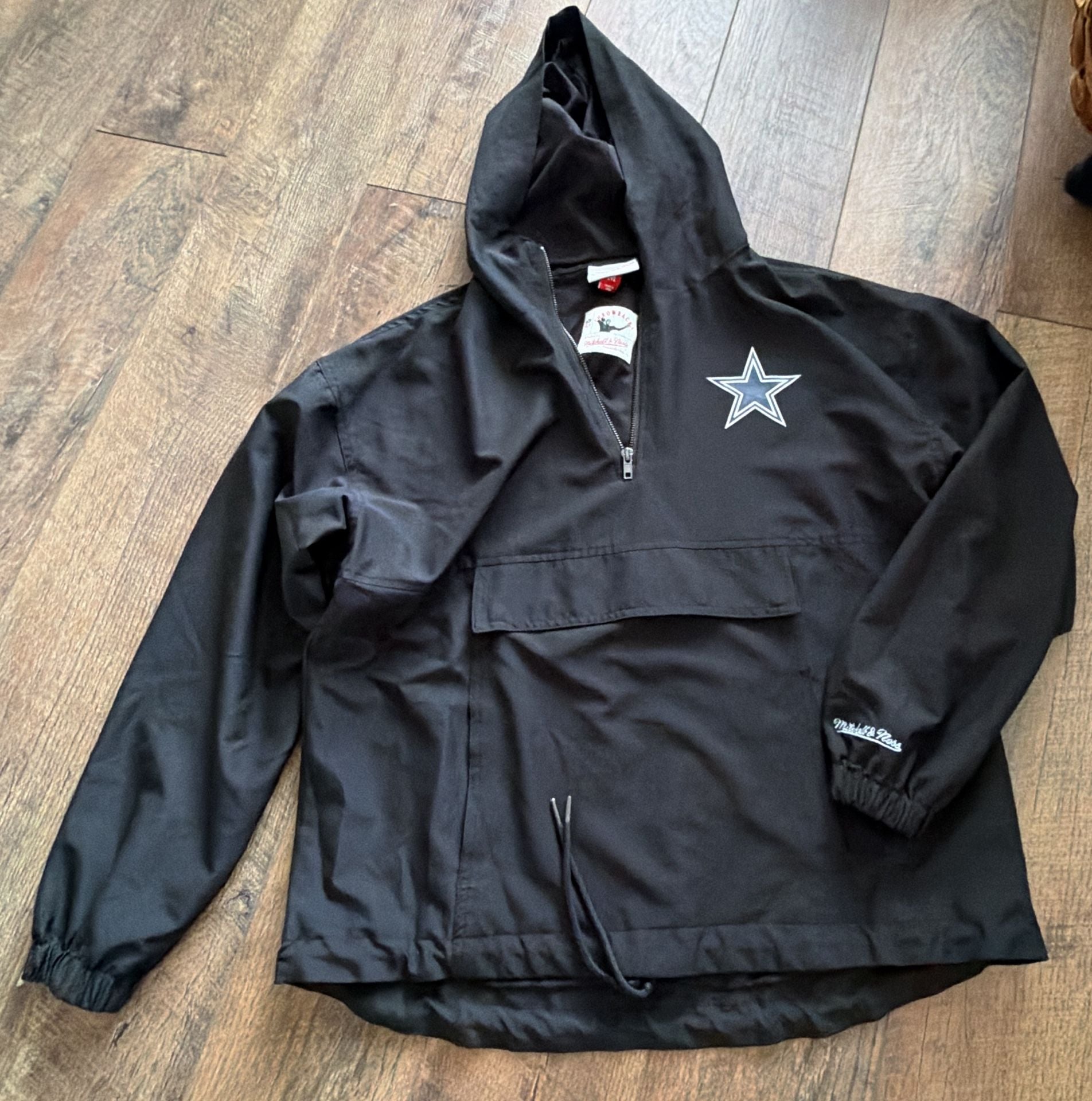 Mitchell & Ness Dallas Cowboys Anorak Size XXL Black Hooded Jacket 2
